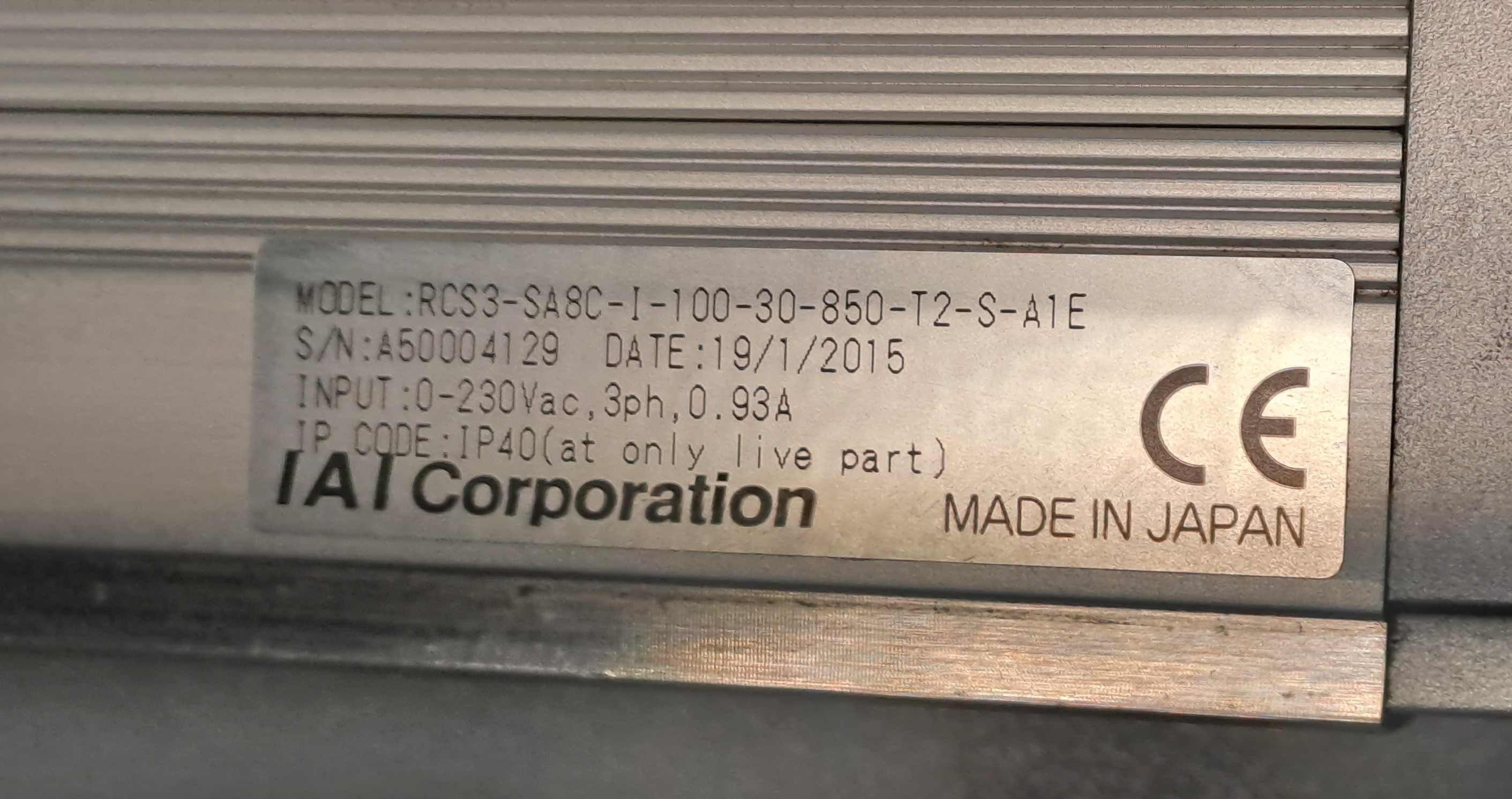 IAI CORPORATION  RCS3SA8CI10030850T2SA1E