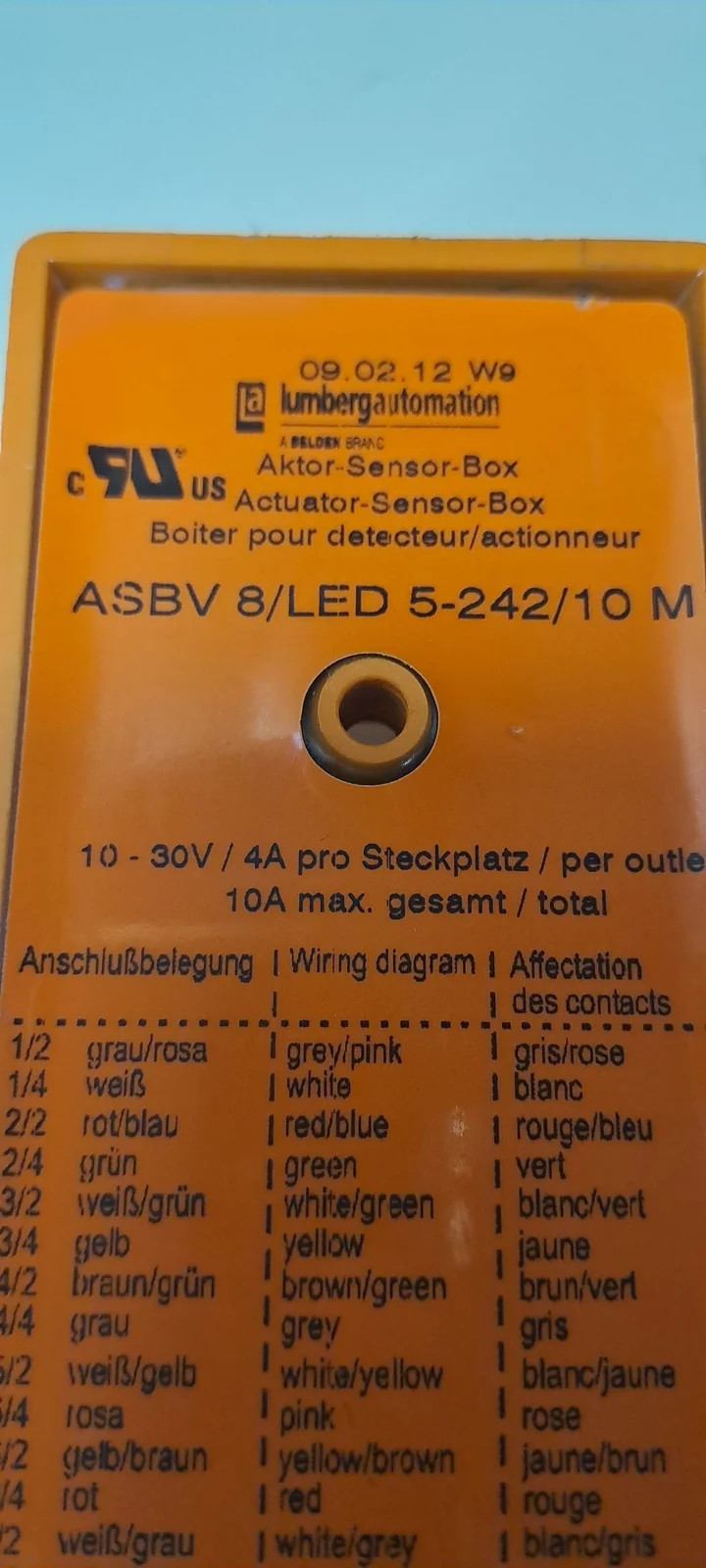 LUMBERG AUTOMATION ASBV8/LED5-242/10M