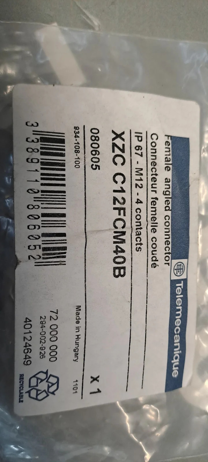 TÉLÉMÉCANIQUE  XZCC12FCM40B