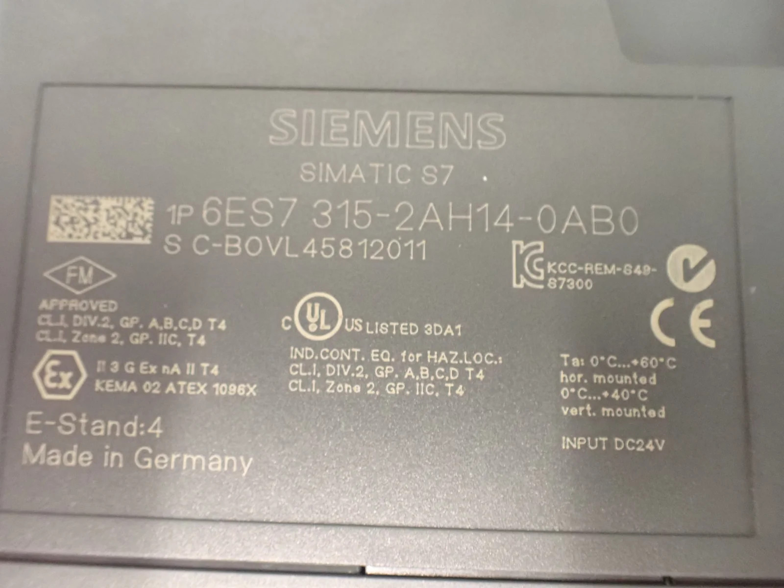 SIEMENS 6ES7315-2AH14-0AB0