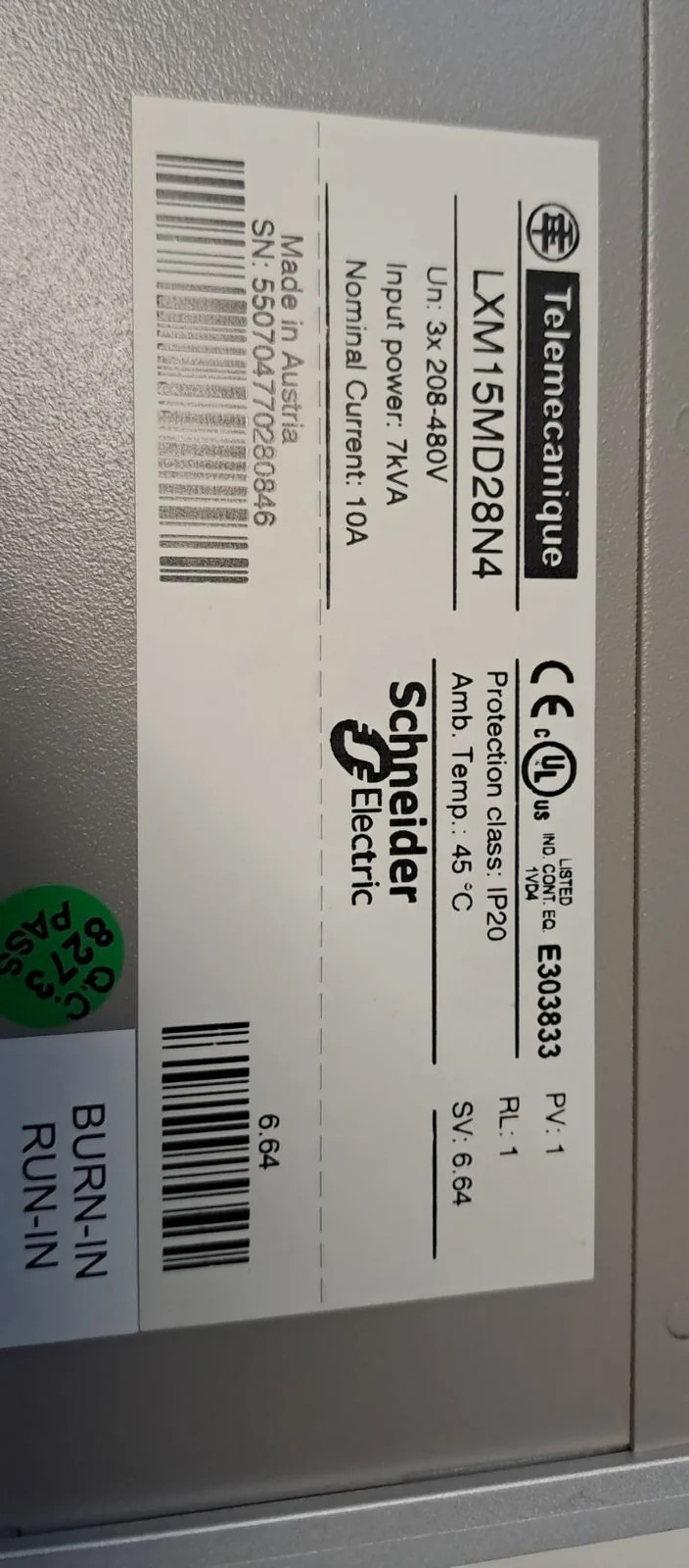 TÉLÉMÉCANIQUE  LXM15MD28N4