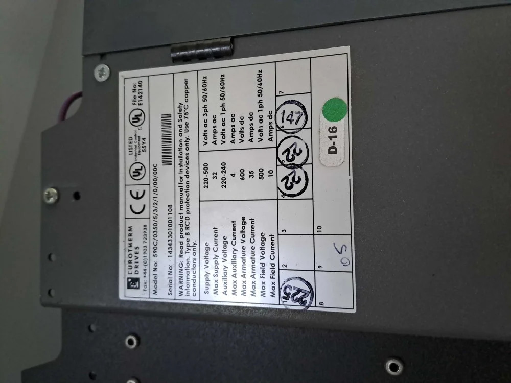 EUROTHERM DRIVES 590C/0350/5/3/2/1/0/00/000