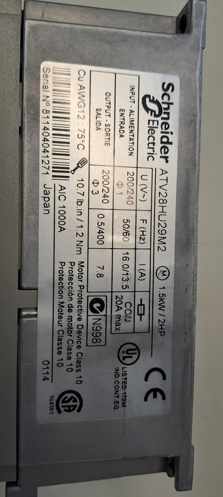 SCHNEIDER  ATV28HU29M2