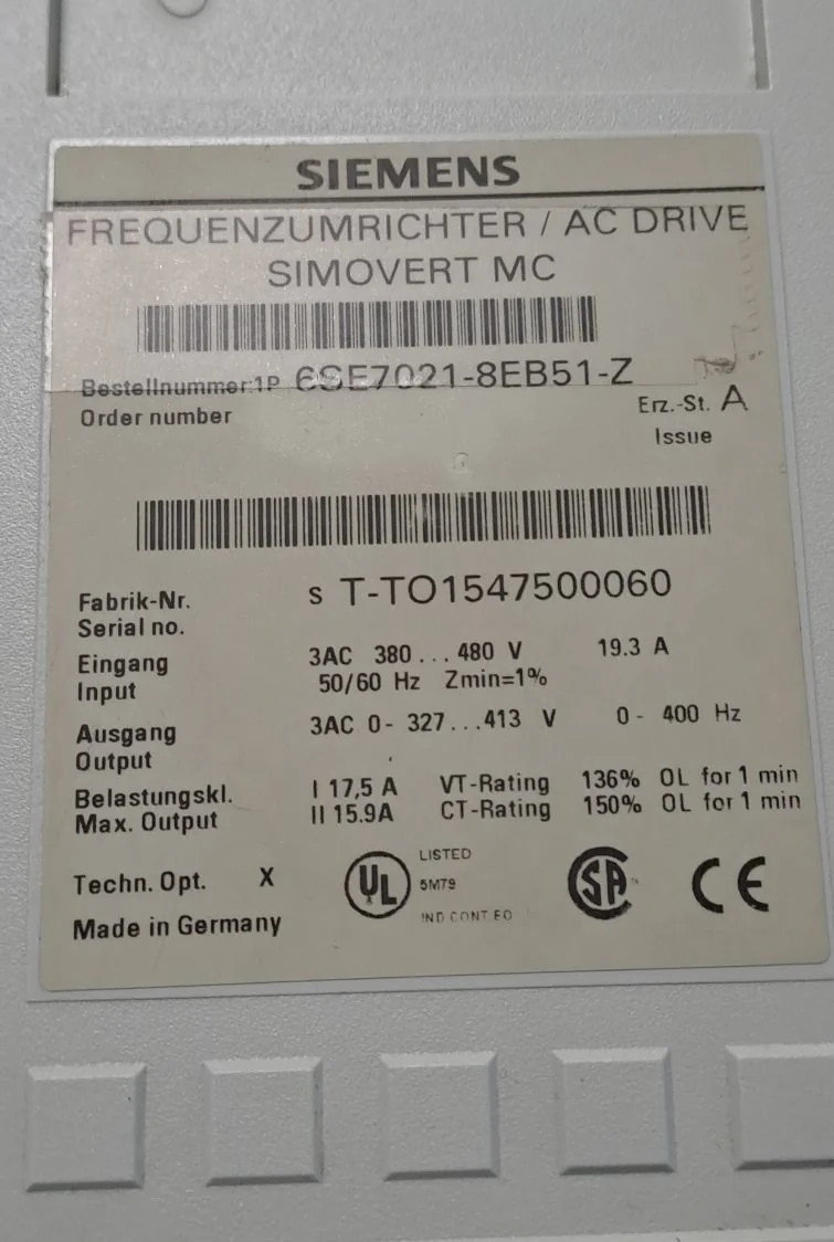 SIEMENS 6SE7021-8EB51