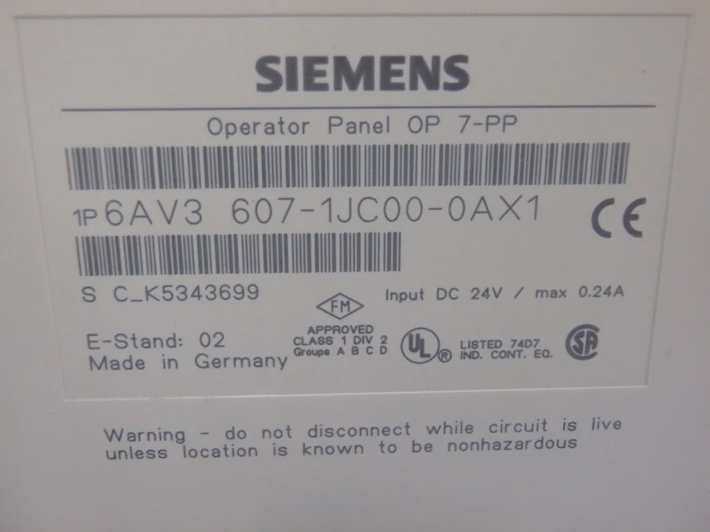 SIEMENS 6AV3607-1JC00-0AX1