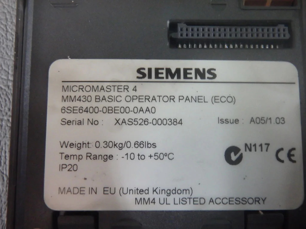 SIEMENS 6SE6400-0BE00-0AA0