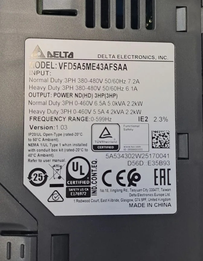 DELTA VFD5A5ME43AFSAA