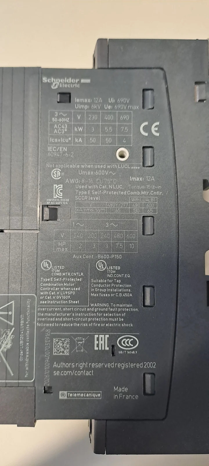 SCHNEIDER  LUB12 + LUCC1XBL