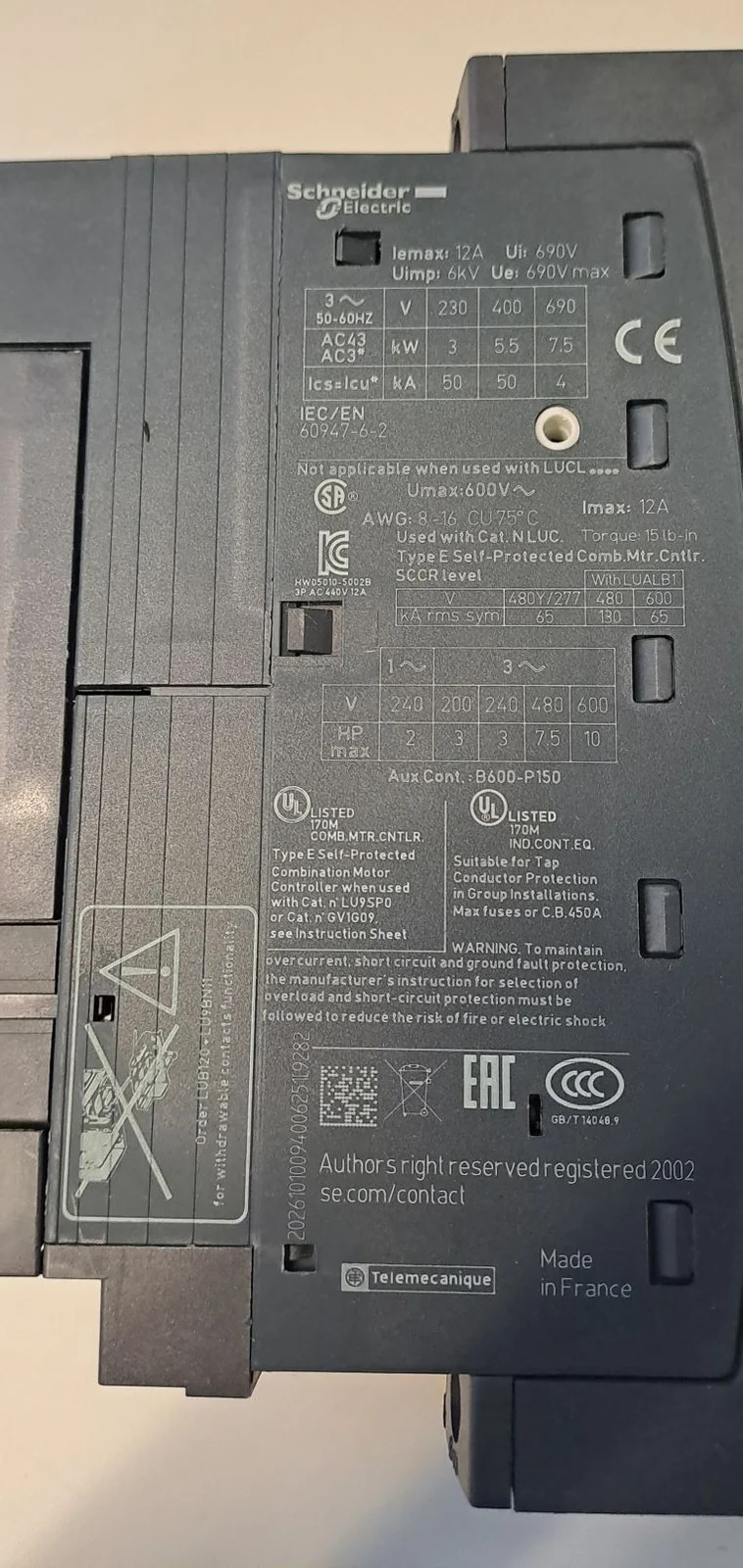 SCHNEIDER  LUB12 + LUCA05BL