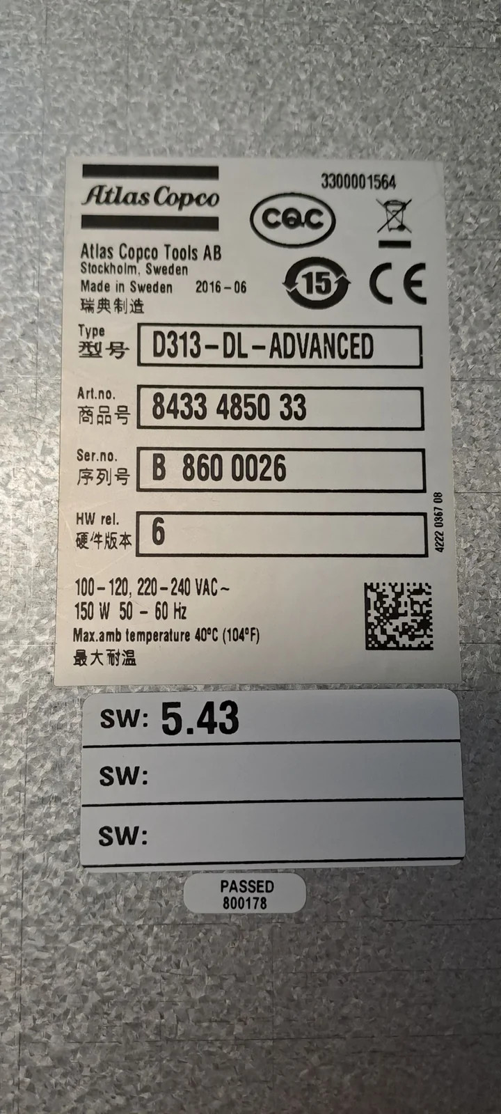 ATLAS COPCO D313-DL-ADVANCED + ETF DL-21-01-I06-T25