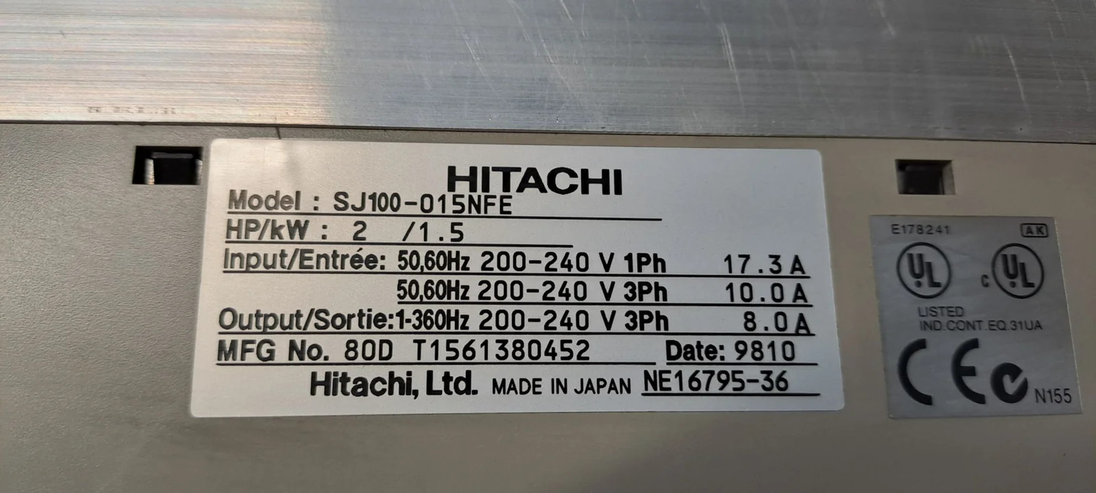 HITACHI SJ100-015NFE