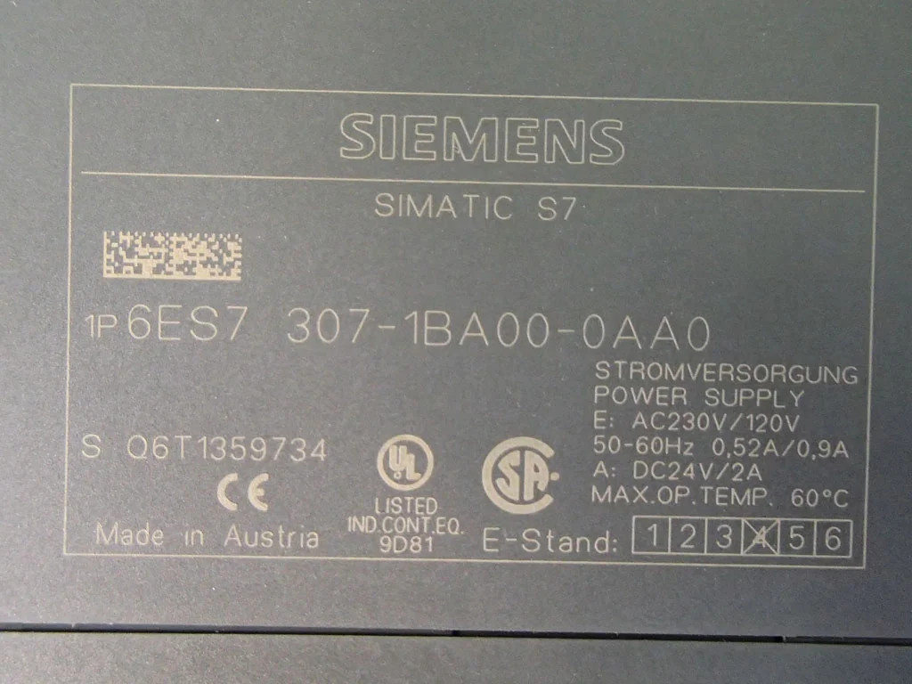 SIEMENS 6ES7307-1BA00-0AA0
