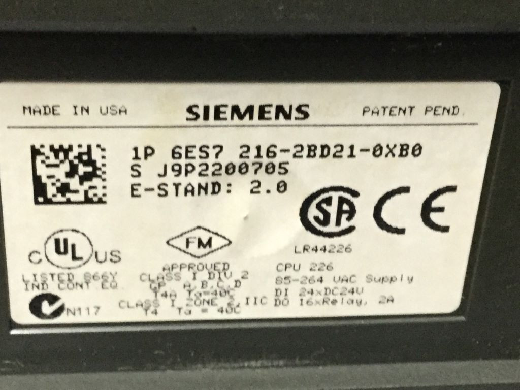 SIEMENS 6ES7216-2BD21-0XB0