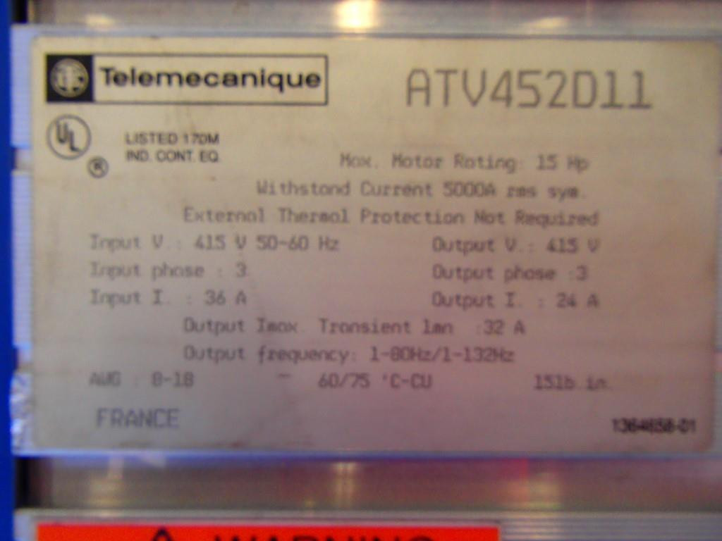 TÉLÉMÉCANIQUE  ATV452D11