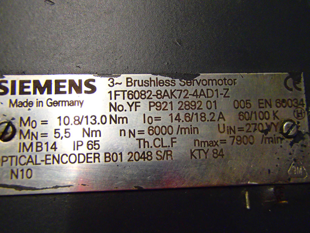 SIEMENS 1FT6082-8AK72-4AD1-Z