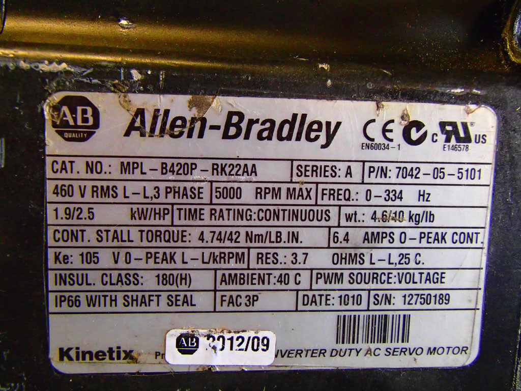ALLEN-BRADLEY MPL-B420P-RK22AA