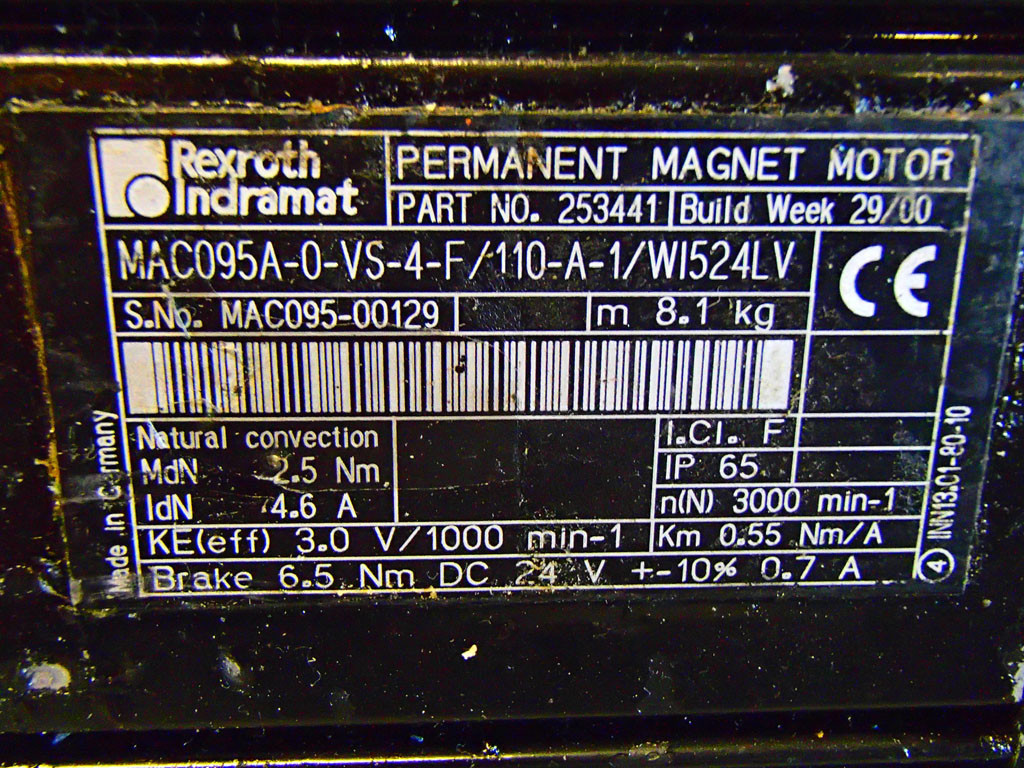 INDRAMAT MAC095A-0-VS-4-F/110-A-1/WI524LV