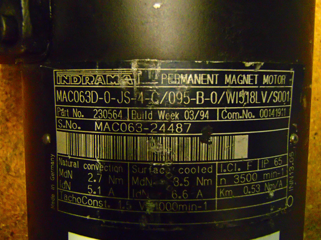 INDRAMAT MAC063D-0-JS-4-C/095-B-0/WI518LV/S001