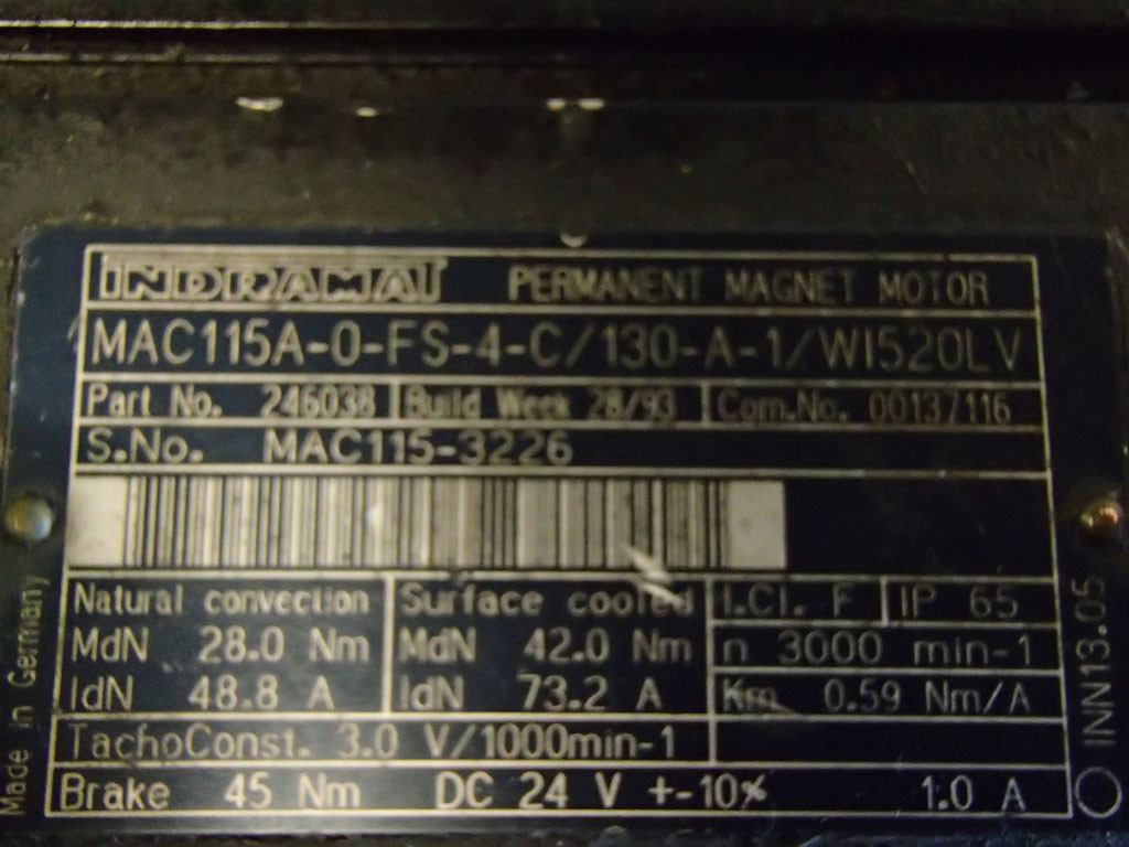 INDRAMAT MAC115A-0-FS-4-C/130-A-1/WI520LV