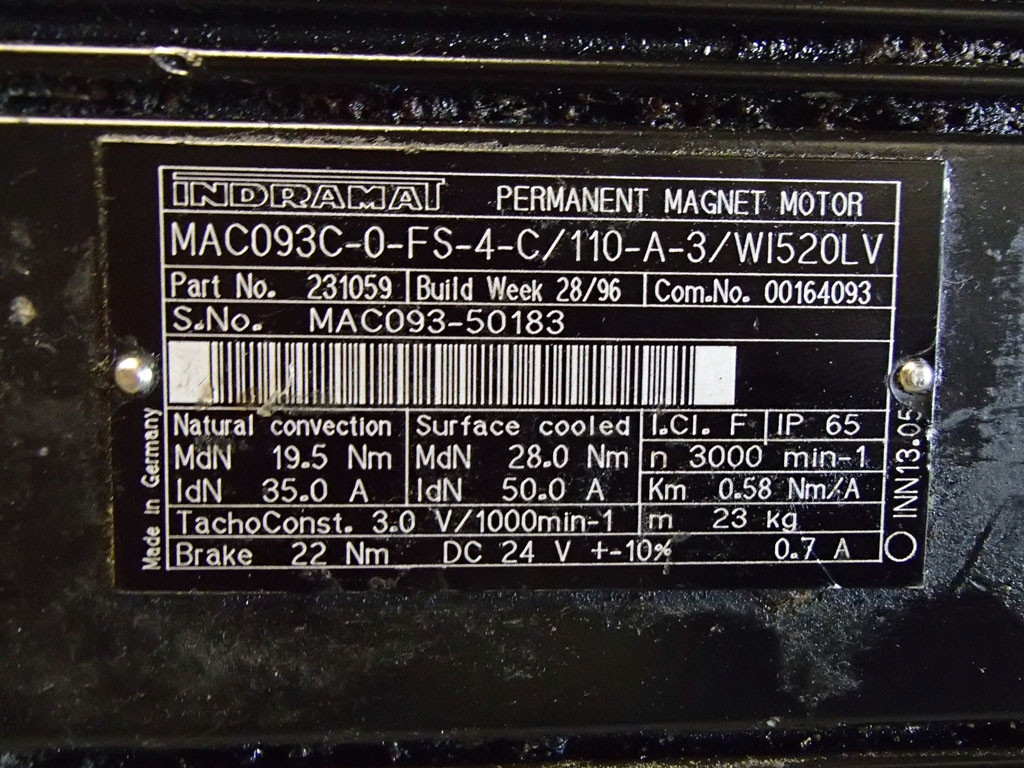 INDRAMAT MAC093C-0-FS-4-C/110-A-3/WI520LV