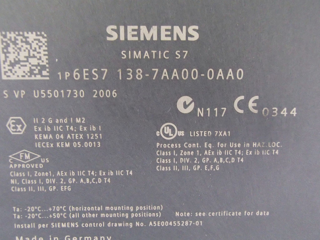 SIEMENS 6ES7138-7AA00-0AA0