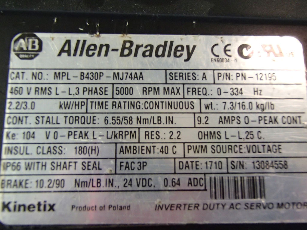 ALLEN-BRADLEY MPL-B430P-MJ74AA