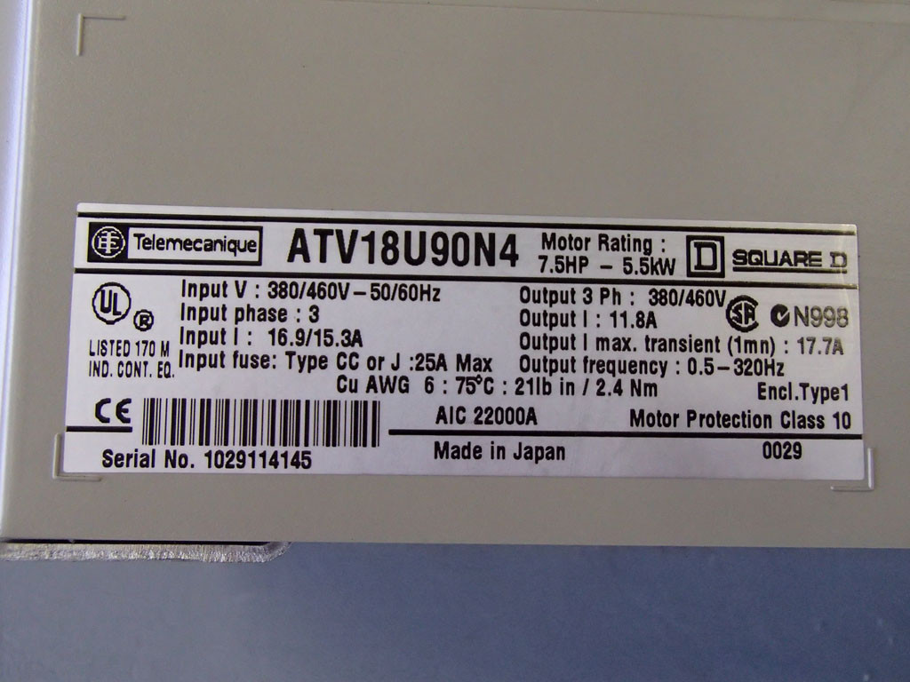 TÉLÉMÉCANIQUE  ATV18U90N4