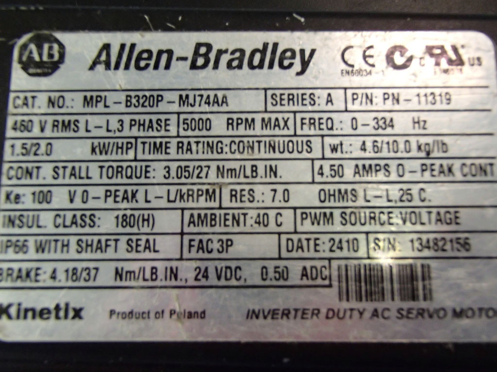 ALLEN-BRADLEY MPL-B320P-MJ74AA