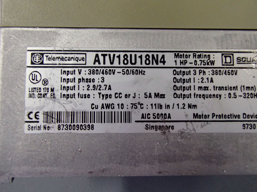 TÉLÉMÉCANIQUE  ATV18U18N4