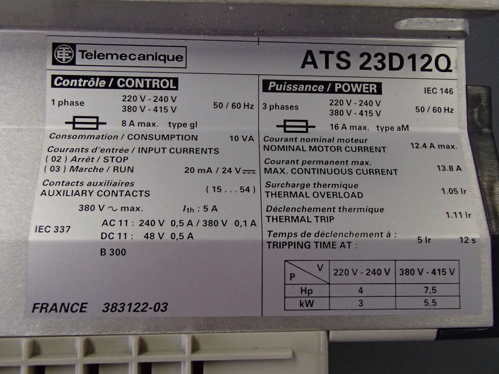 TÉLÉMÉCANIQUE  ATS23D12Q