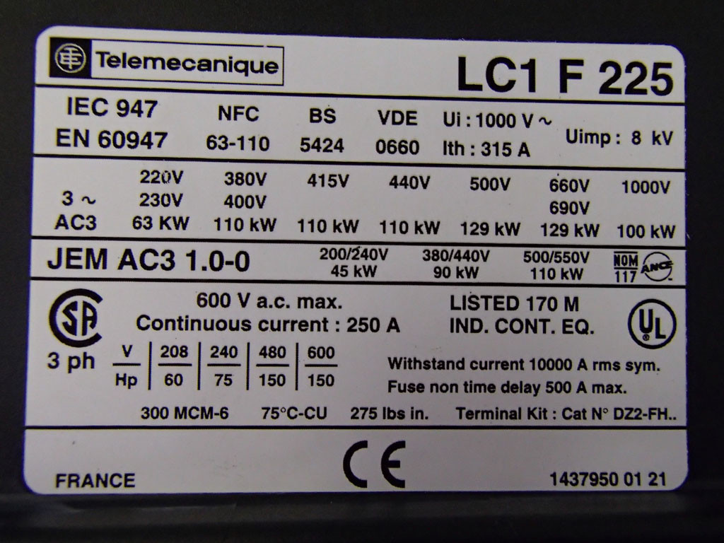 TÉLÉMÉCANIQUE  LC1F225