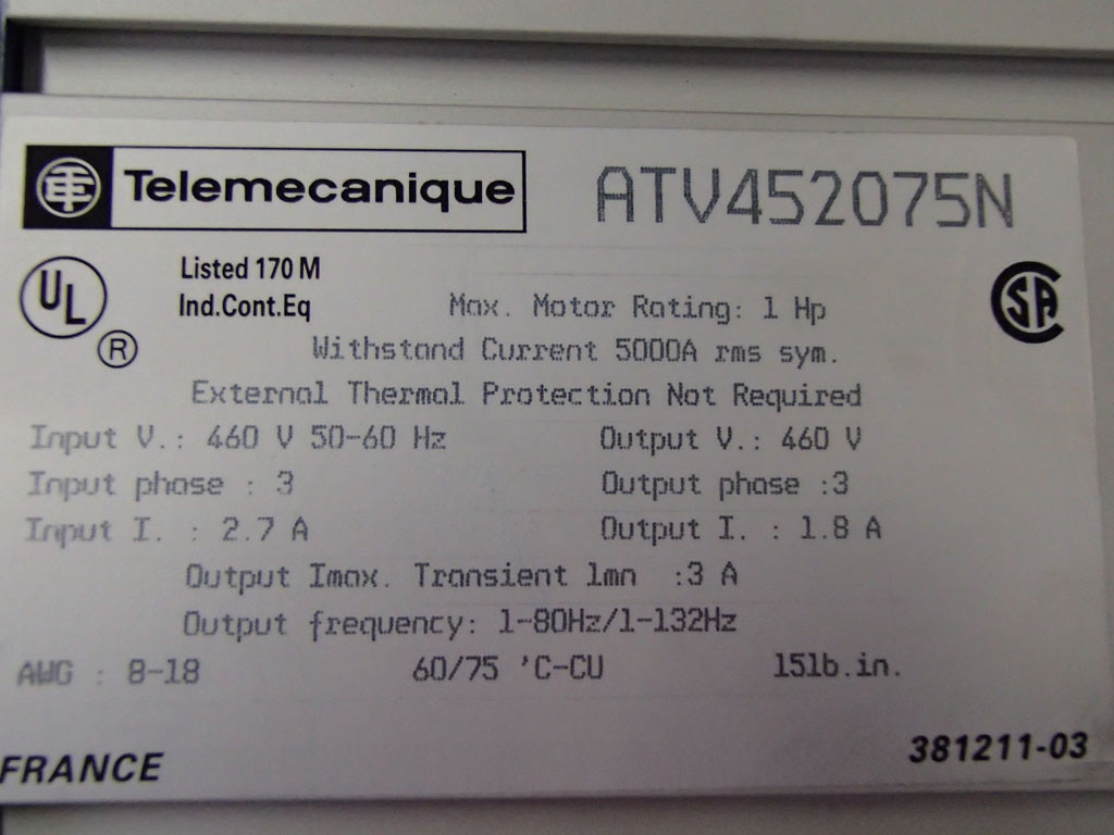 TÉLÉMÉCANIQUE  ATV452075N