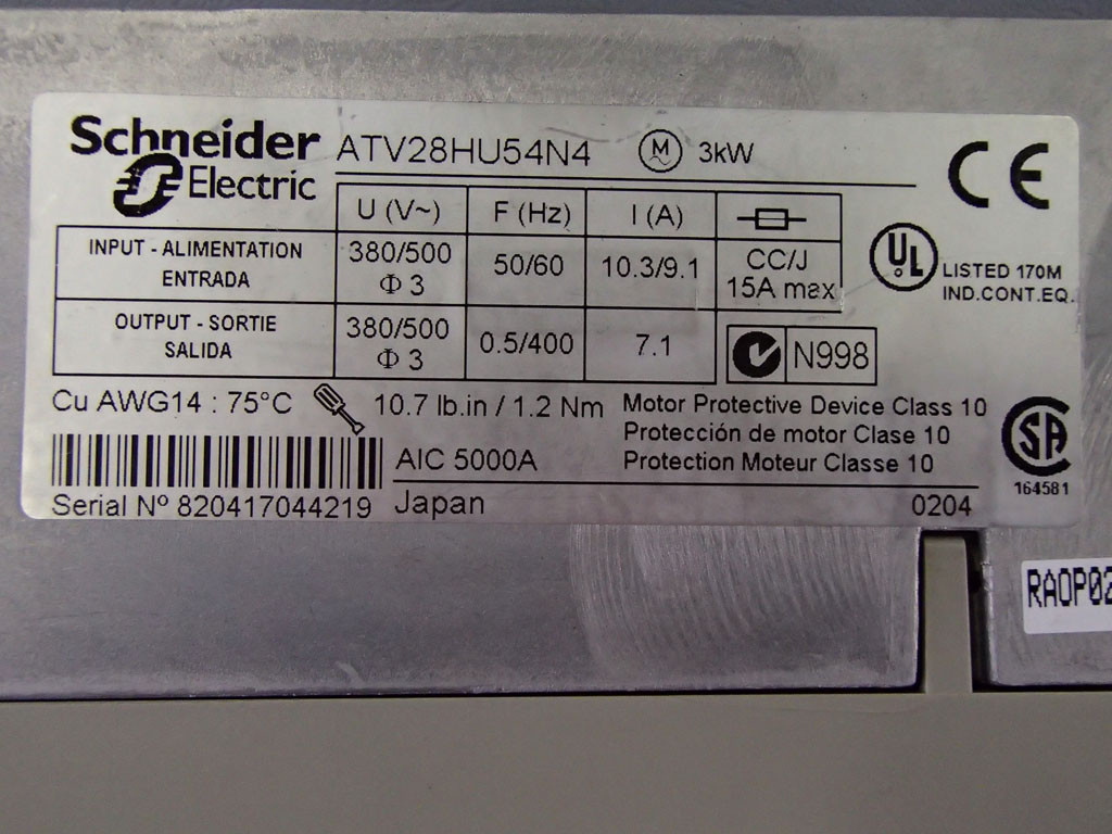 TÉLÉMÉCANIQUE  ATV28HU54N4