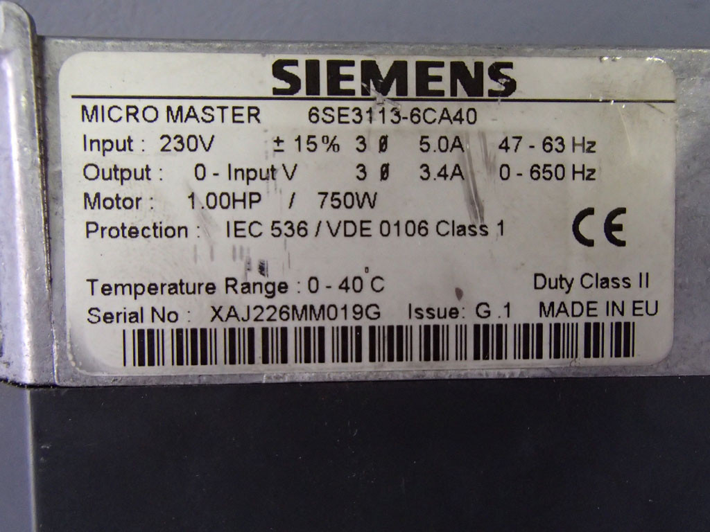 SIEMENS 6SE3113-6CA40