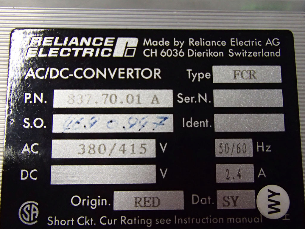 RELIANCE ELECTRIC 837.70.01A