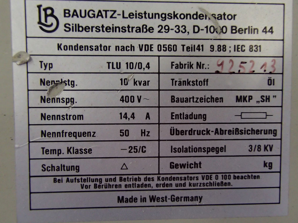 BAUGATZ TLU10/0.4