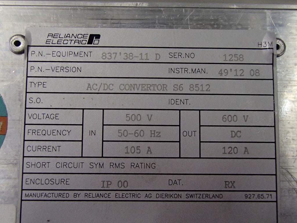 RELIANCE ELECTRIC 837.38.11D