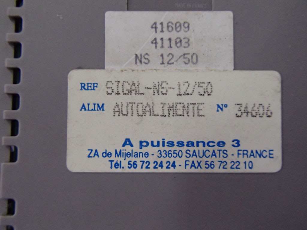 A PUISSANCE 3 SIGAL-NS-12/50