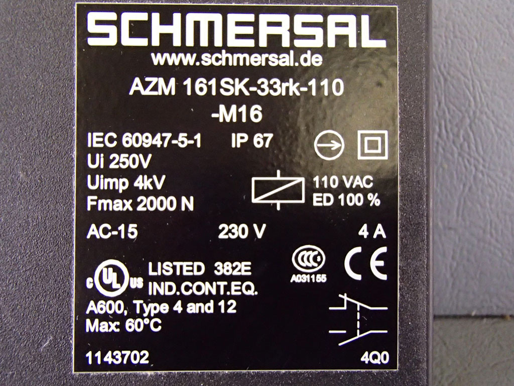 SCHMERSAL AZM161SK-33RK-110-M16