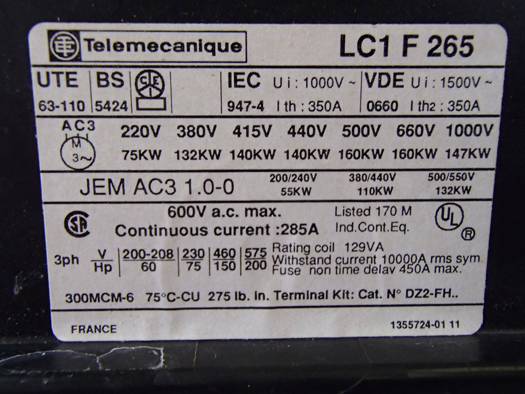 TÉLÉMÉCANIQUE  LC1F265