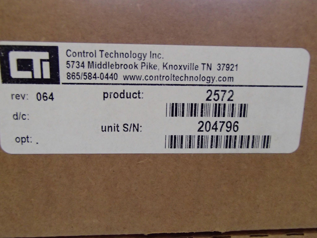 CONTROL TECHNOLOGY INC 901J-2572