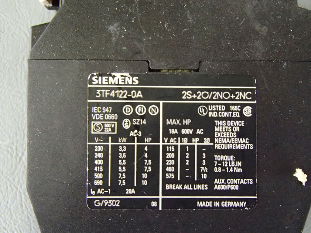 SIEMENS 3TF4122-0A