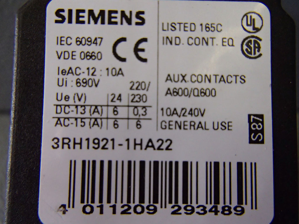SIEMENS 3RH1921-1HA22