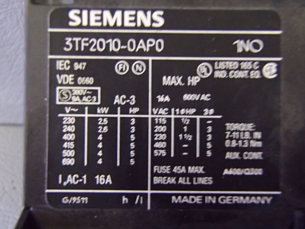SIEMENS 3TF2010-0AP0