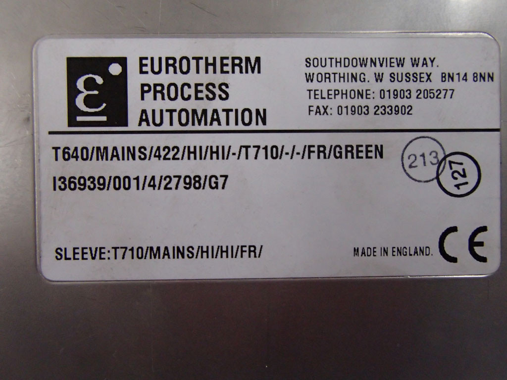 EUROTHERM T640/MAINS/422/HI/HI/-/T710