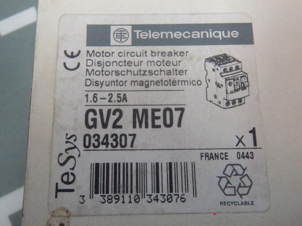 TÉLÉMÉCANIQUE  GV2ME07/1.6-2.5A