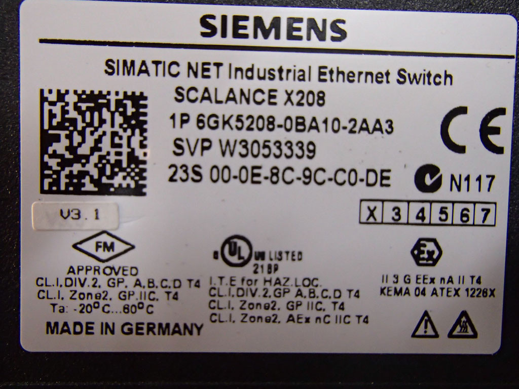 SIEMENS 6GK5208-0BA10-2AA3