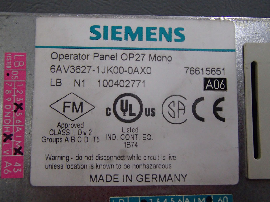 SIEMENS 6AV3627-1JK00-0AX0