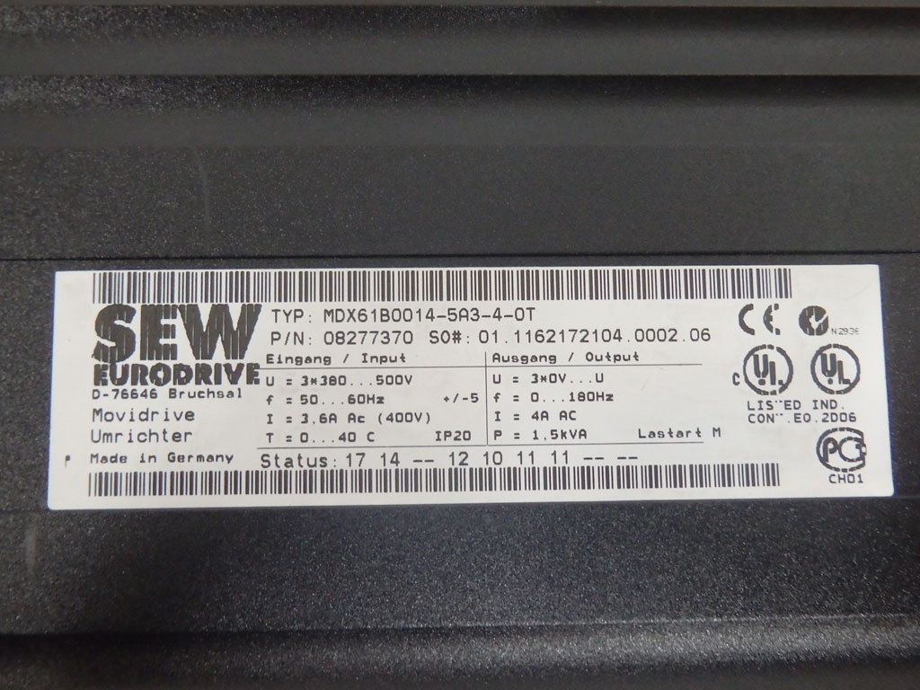 SEW-EURODRIVE MDX61B0014-5A3-4-0T