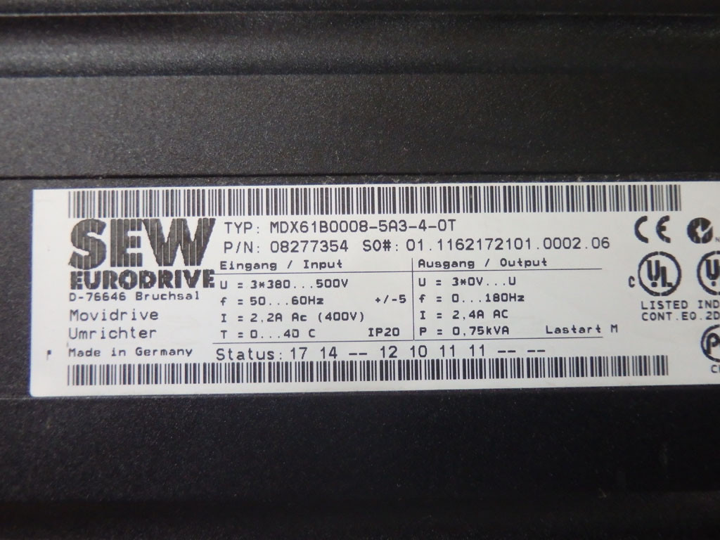 SEW EURODRIVE  MDX61B0008-5A3-4-0T
